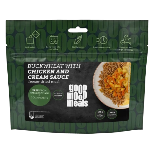 Przejdź do produktu Kasza z kurczakiem i sosem śmietanowym [Good Mood Meals] Żywność liofilizowana